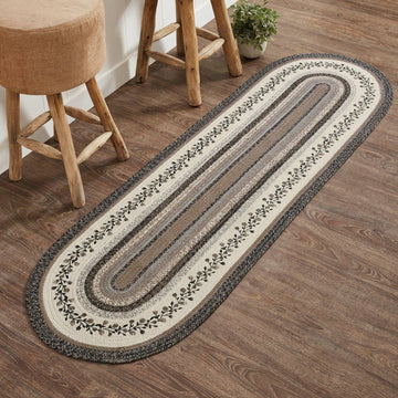 VHC Brands VHC Brands - Floral Vine Jute Rug/Runner Oval w/ Pad 24x78